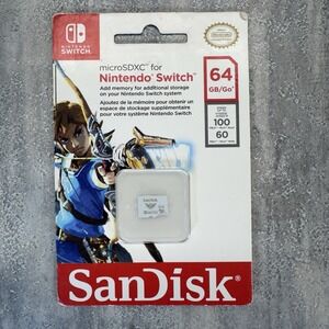 Zelda SanDisk 64 GB Micro SD XC Memory Card for Nintendo Switch Or Switch Lite